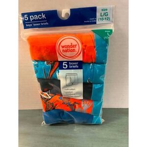 Wonder Nation Boys 5 Boxer Briefs Size L 10-12 Dinosaur Cotton Tag Free